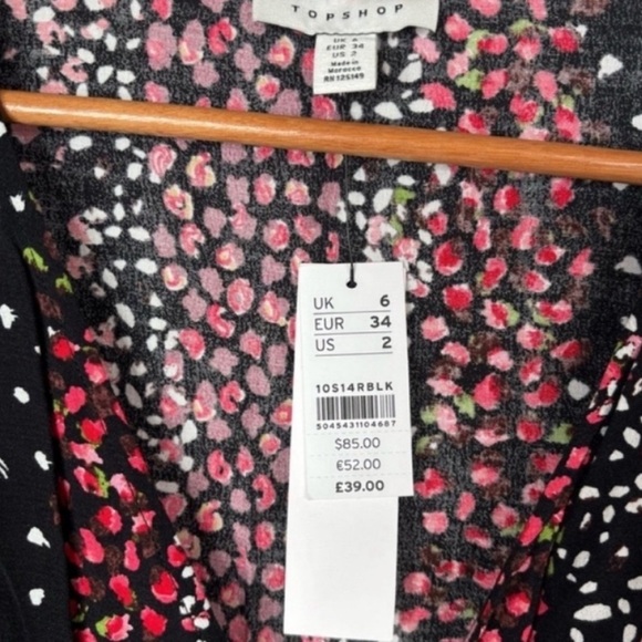 NWT Topshop Peplum Frill Wrap Maxi Dress | Size 2 | Floral Cottagecore - Picture 5 of 8